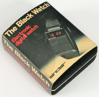 Rare Vintage 1975 Sinclair Black Electronic Watch Box Led James Bond