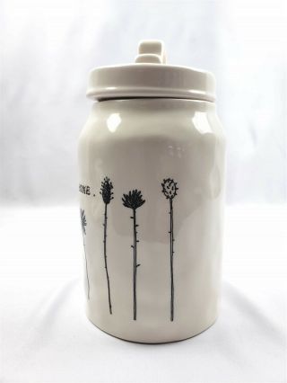 Vintage Rae Dunn HOME Line Flowers Cookie Sugar Tea Flour Jar Canister 3