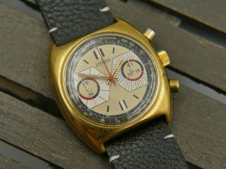 Vintage Watch Mens Amyria Hand Wind Chronograph Valjoux 7733 Serviced Rare 38mm