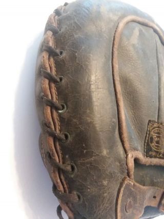 Antique Baseball Glove AJ Reach Phila Buckle Wrist Strap Crescent Pad L@@K 6