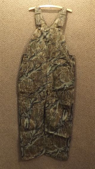 Vtg Mossy Oak Tree Stand Camo Bib Overalls Xl Duck Cotton Canvas