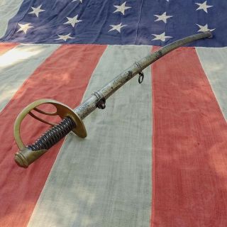 Antique Civil War Model1860 Cavalry Sword And Scabbard