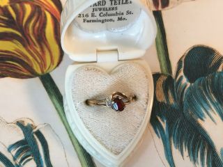 Vintage 10k Ruby And Diamond Ring