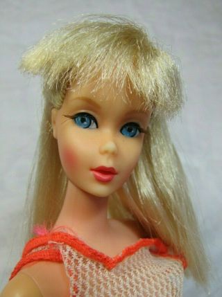 Vintage Mod Era Tnt Blonde Barbie Doll - Cover Up - Platinum?