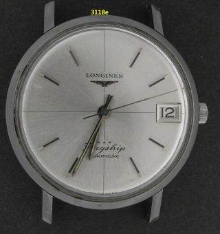 3118,  Vintage Longines Flagship Automatic,  Waterproof Ss,  Cal 345,  34.  94 Mm