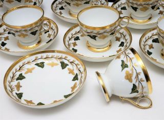 19th c Antique French Empire Old Paris Porcelain Tea Set Teapots Cups & Saucers 3
