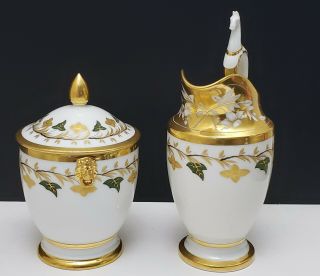 19th c Antique French Empire Old Paris Porcelain Tea Set Teapots Cups & Saucers 8
