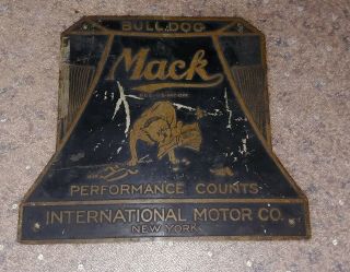 Vintage Mack Truck Bulldog Emblem Plaque Brass Sign International Motor York
