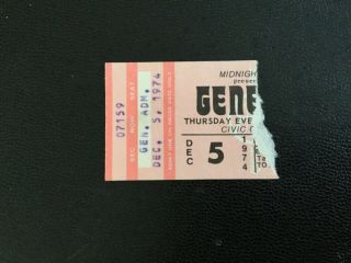 Genesis 12/5/1974 Concert Tour Ticket Stub Vintage Peter Gabriel