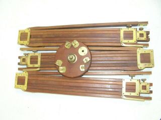 Vintage Wooden Brass Folding Folmer Graflex Camera Tripod Crown No.  1