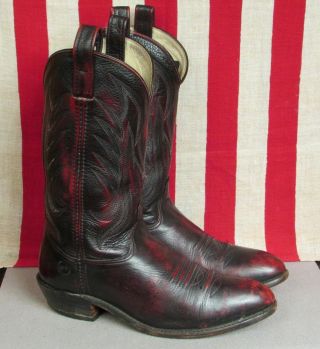 Vintage Double - H Leather Cowboy Boots Hh Aero Glide Western Sz.  10 D Great Shape