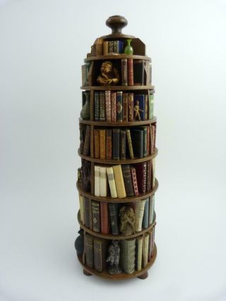 Vintage Ettore Sobrero Miniature Library Tower Bookcase,  Circa 1950 - 1969
