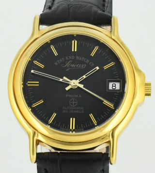 Vintage West End Watch Co Sowan Prima Auto Date 25 Jewell Mens Wrist Watch