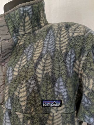 Vintage Patagonia Synchilla Fleece Snap - T Leaves Pullover Jacket Medium Usa Rare