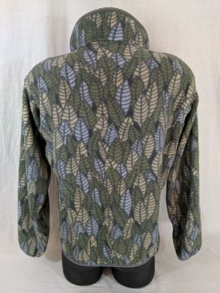 Vintage PATAGONIA Synchilla Fleece Snap - T Leaves Pullover Jacket Medium USA RARE 2