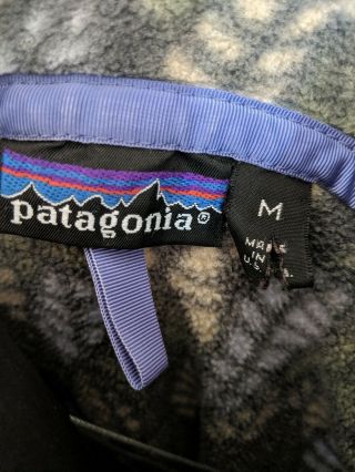 Vintage PATAGONIA Synchilla Fleece Snap - T Leaves Pullover Jacket Medium USA RARE 5