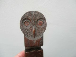 An Unusual Antique Carved Oak Owl Design Nutcracker c1920? 8