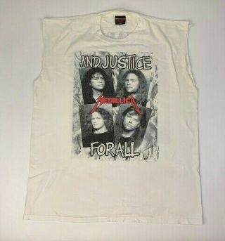 Vtg 88 Metallica And Justice For All T Shirt Xl Sleeveless Brockum Concert Tour
