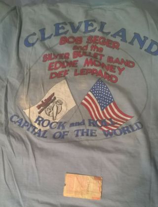 Vintage Bob Seger With Def Leppard Concert T - Shirt / Ticket Stub Worn Faded