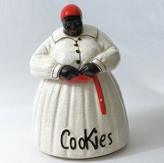 Mccoy Vintage Black Americana Aunt Jemina Cookies Jar Ceramic 11 " H
