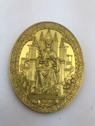 Antique Large Scottish Sterling Silver Gilt Medallion Glasgow Robert Graham Esq