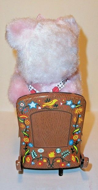 VERY RARE 1950 ' s BATTERY OPERATED MAKE - UP BEAR TIN LITHO TOY MT Co.  JAPAN 5