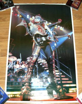 Kiss Gene Simmons 1977 Vintage Love Gun Lp Cd Era Poster Aucoin Great