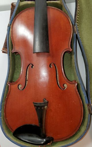 Antique Wolff Bros Violin 4/4 With Case,  Bow & Old Rosin.