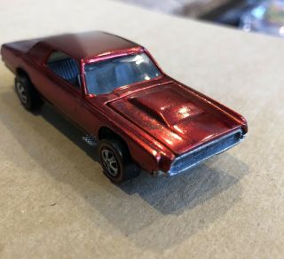 Rare Hot Wheels Redline Custom T - bird 1968 USA Red No Black Roof No Chips 3