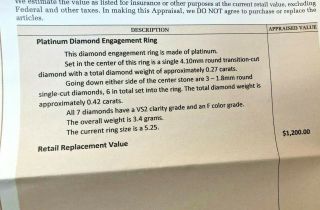 ESTATE VINTAGE PLATINUM NATURAL DIAMOND ENGAGEMENT RING WITH APPRAISAL WEDDING 3