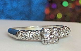 ESTATE VINTAGE PLATINUM NATURAL DIAMOND ENGAGEMENT RING WITH APPRAISAL WEDDING 8