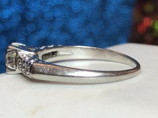 ESTATE VINTAGE PLATINUM NATURAL DIAMOND ENGAGEMENT RING WITH APPRAISAL WEDDING 9