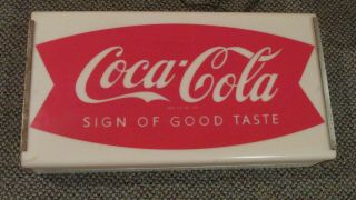 Vintage 1950 ' s - 60 ' s Coca Cola Fish Tail Light Coke Sign.  