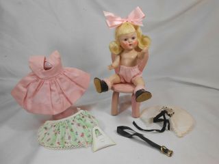 Vintage 1952 Strung VOGUE GINNY w/Tiny Miss 837 Interchangeable Clothing 11
