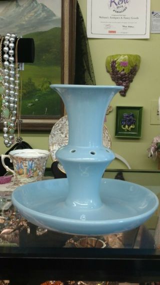 Rare Vintage Blue Luray Pastel Flower Epergne By Tst,  Taylor,  Smith & Taylor Co