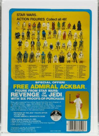 Star Wars 1982 Vintage Kenner ESB 48 Back C Princess Leia Hoth MOC AFA 80 2