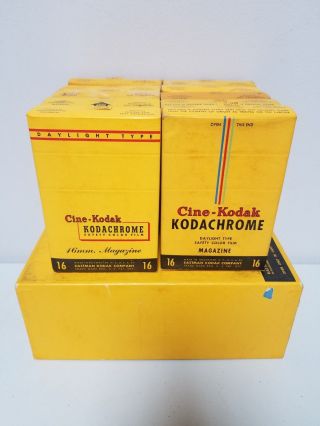 (10) Nib Vintage Cine - Kodak Kodachrome 16mm Magazines 50 Ft.  - Old Stock
