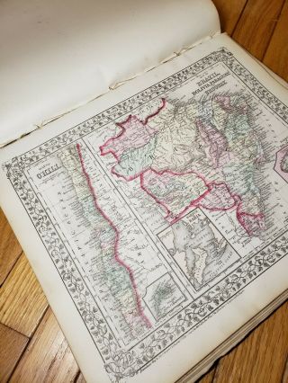 1874 Mitchell ' s General Atlas US West Texas Antique Color Maps World Cuba 10