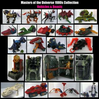 Vintage Masters Of The Universe Castle Grayskull,  Vehicles & Beasts (22 Total)