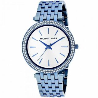 $250 Michael Kors Womens Darci Silver Dial Blue Stainless Steel Watch Mk3675