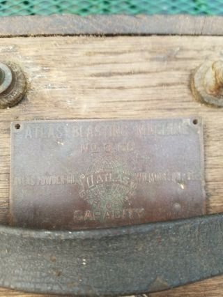 Antique Atlas Powder Reliable Blasting Machine No 3 Miners Dynamite Plunger 11