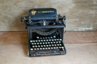 Vintage L.  C.  Smith & Bros No 8 Typewriter Syracuse Ny Usa