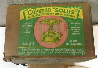 Vintage Coleman Solus Brass Camping Stove Heater 7