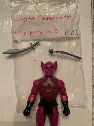 Dragonriders of the Styx Roozan Purple Demon Rider Rare vintage figure Complete 7