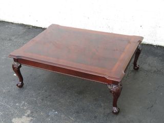 Flame Mahogany Ball And Claw Feet Vintage Coffee Table 9505a