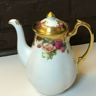 Vintage Royal Chelsea ‘golden Rose’ 7.  5 Inch Coffee Pot With Lid