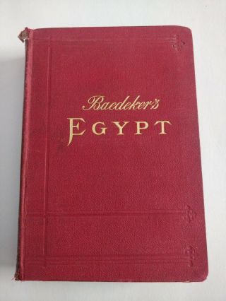 1902 Vintage Guidebook Baedeker Egypt Illustrated Maps In English Rare
