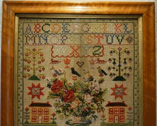 MID/LATE 19TH CENTURY WELSH DOUBLE HOUSE & MOTIF SAMPLER BY MARY GRIFFITHS 1873 2