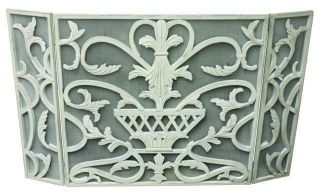 French Country Antique White Iron Urn Fireplace Screen Horchow,  47.  75 