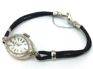 Omega Vintage Ladies Wrist Watch - 10k Solid Gold Case W/ Diamonds -